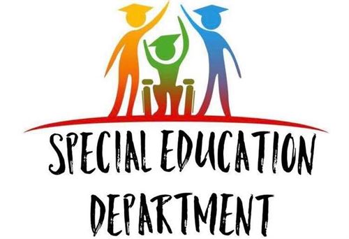 Special Education Department logo with two silhouettes high-fiving one in a wheelchair 